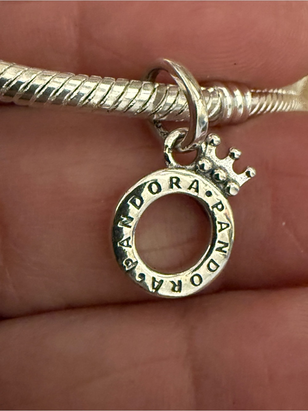 Pandora Silver Crown Ring Dangle Charm - Silver